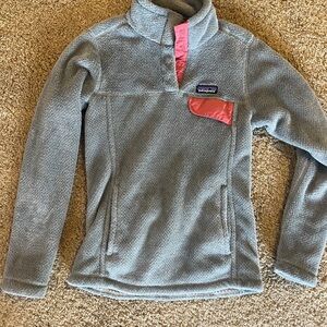 Patagonia Gray Fleece XS with Pink Highlights
